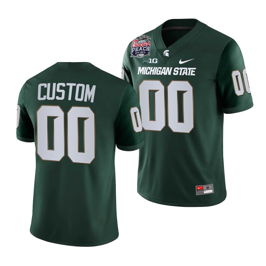 michigan state spartans custom green 2021 peach bowl college football playoff jersey