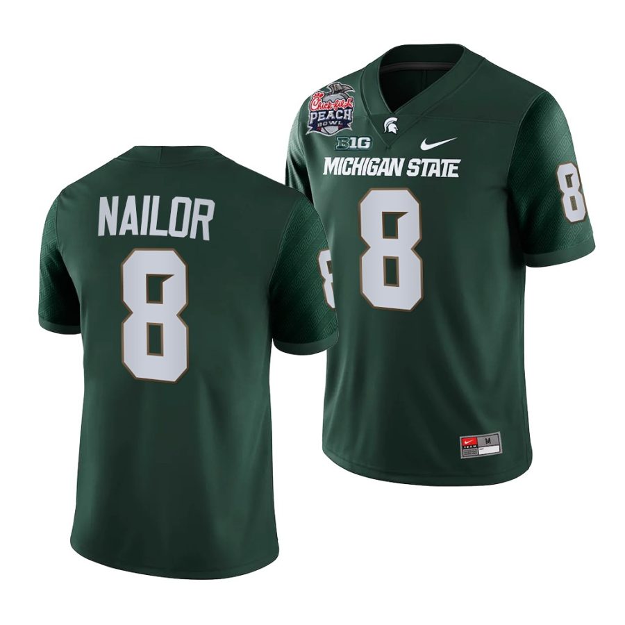 michigan state spartans jalen nailor green 2021 peach bowl college football playoff jersey