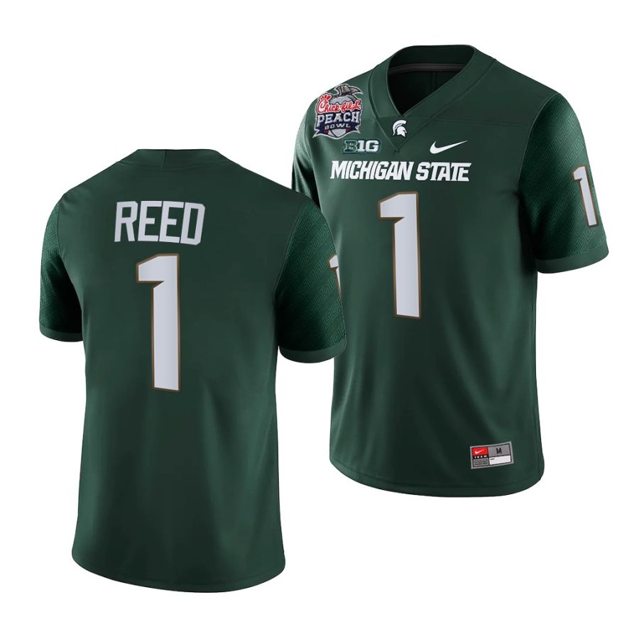 michigan state spartans jayden reed green 2021 peach bowl college football playoff jersey