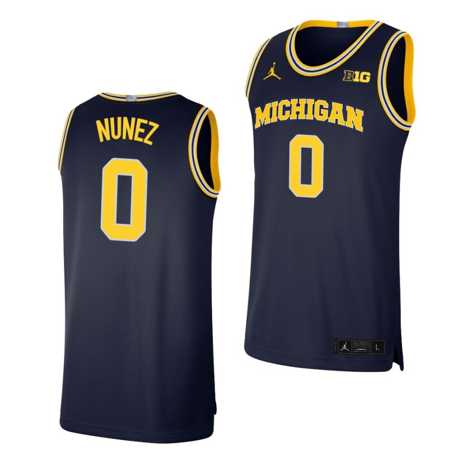 michigan wolverines adrien nunez navy limited basketball jersey