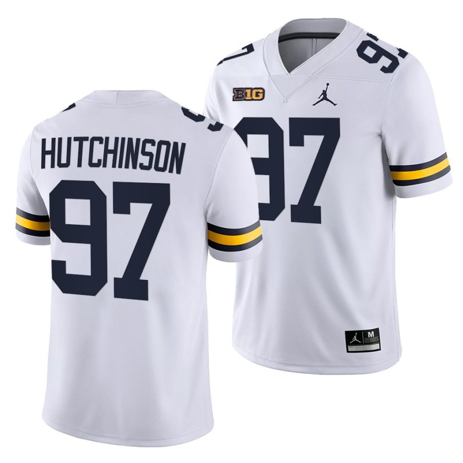 michigan wolverines aidan hutchinson white college football men jersey