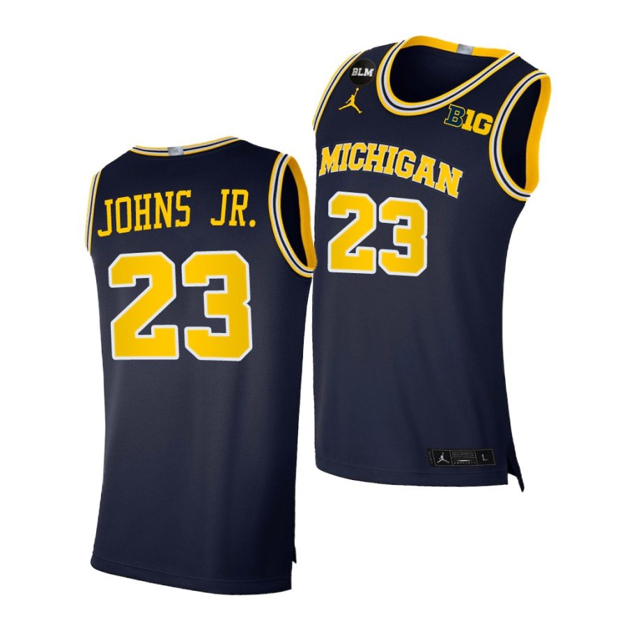 michigan wolverines brandon johns jr. 2021 big ten regular season champions blm navy jersey