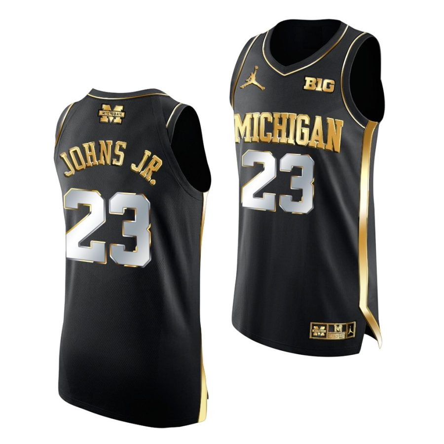 michigan wolverines brandon johns jr. 2021 march madness golden authentic black jersey