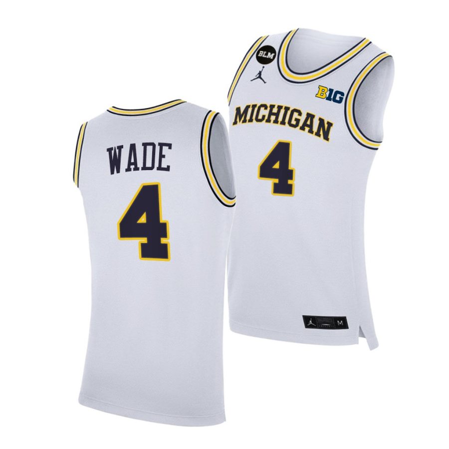 michigan wolverines brandon wade 2021 big ten regular season champions blm white jersey