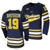 michigan wolverines brendan brisson college hockey navy replica jersey