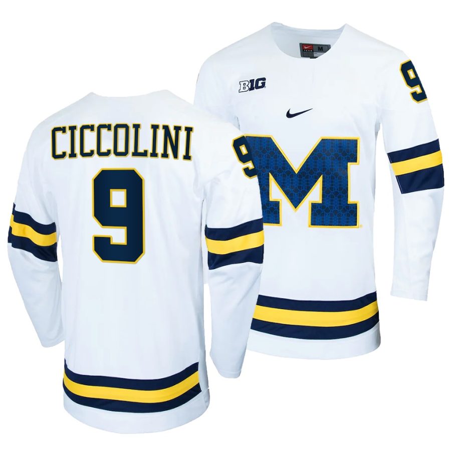 michigan wolverines brendan morrison college hockey white alumni jersey