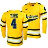 michigan wolverines cam york college hockey maize replica jersey