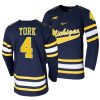 michigan wolverines cam york college hockey navy replica jersey