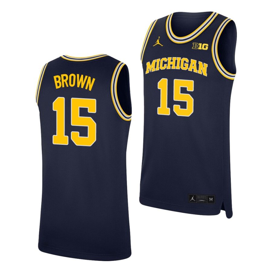 michigan wolverines chaundee brown navy replica college basketball jersey