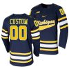 michigan wolverines custom college hockey navy replica jersey