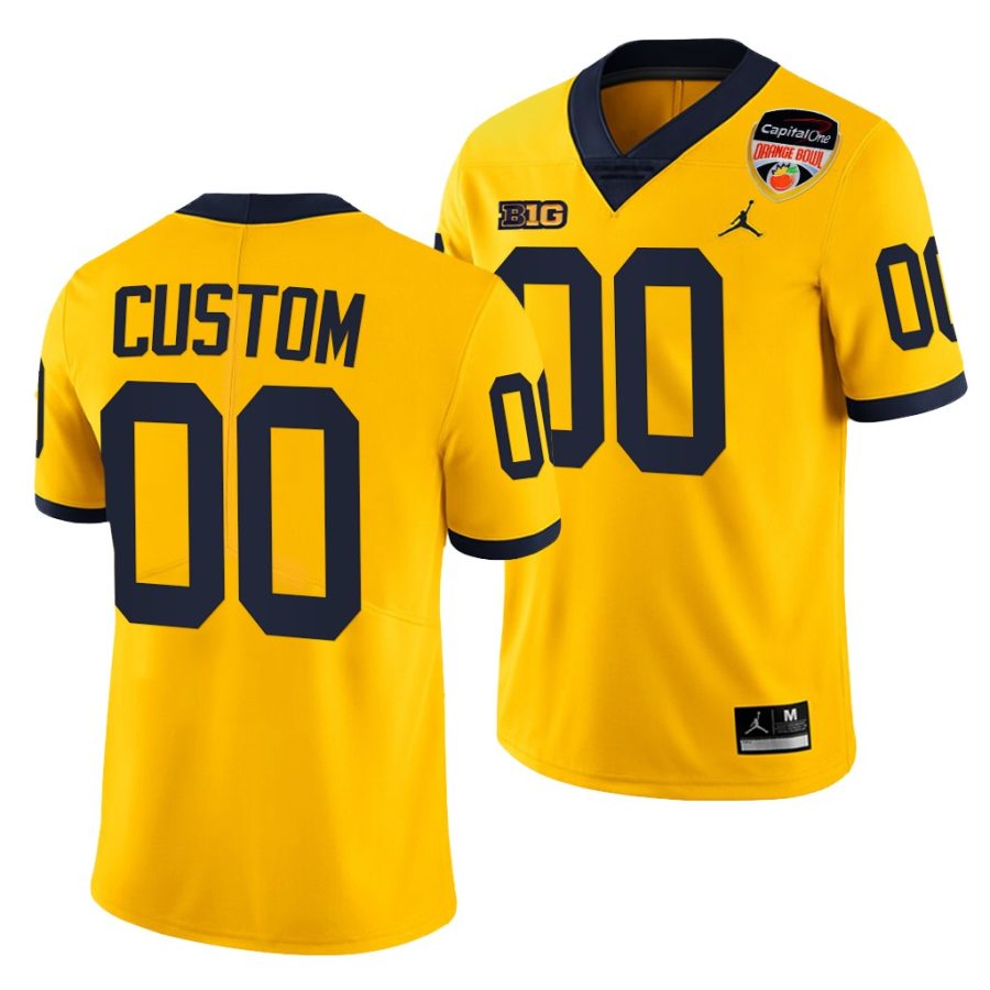 michigan wolverines custom maize 2021 orange bowl playoffs limited jersey