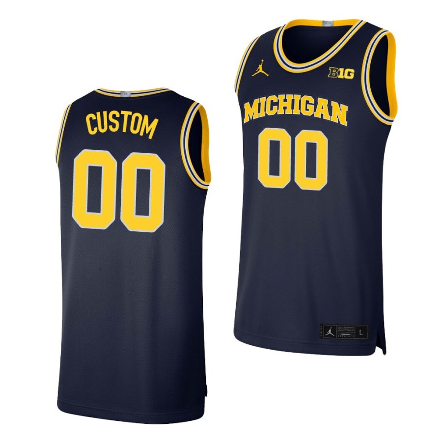 michigan wolverines custom navy limited basketball jersey