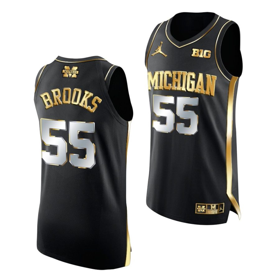 michigan wolverines eli brooks 2021 march madness golden authentic black jersey