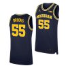 michigan wolverines eli brooks navy replica college basketball jersey