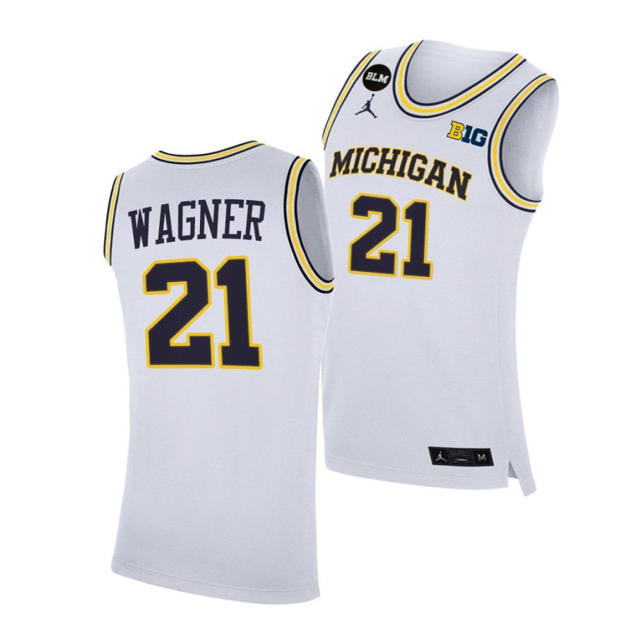 michigan wolverines franz wagner 2021 big ten regular season champions blm white jersey