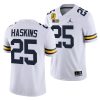 michigan wolverines hassan haskins white tm 42 patch honor tate myre jersey