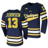 michigan wolverines kent johnson college hockey navy replica jersey