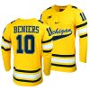 michigan wolverines matty beniers college hockey maize replica jersey