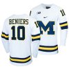 michigan wolverines matty beniers college hockey white replica jersey