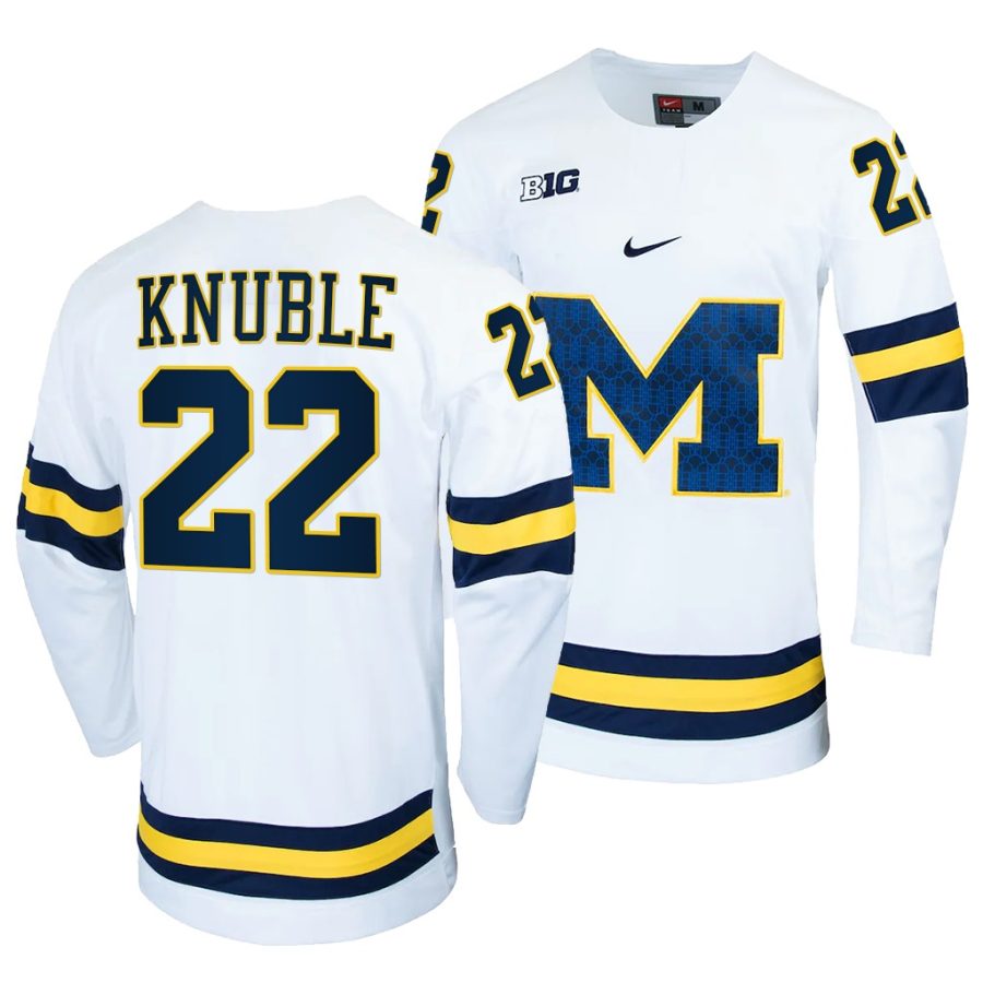 michigan wolverines mike knuble college hockey white alumni jersey