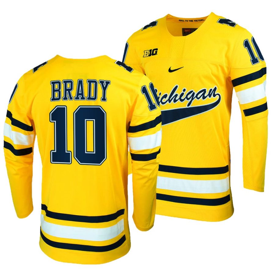 michigan wolverines tom brady college hockey maize honorary alumni jersey