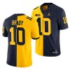 michigan wolverines tom brady maize navy split edition men jersey