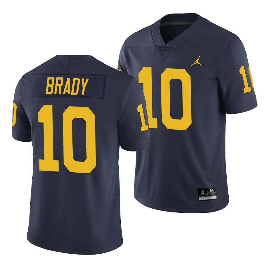 michigan wolverines tom brady navy limited men's jersey