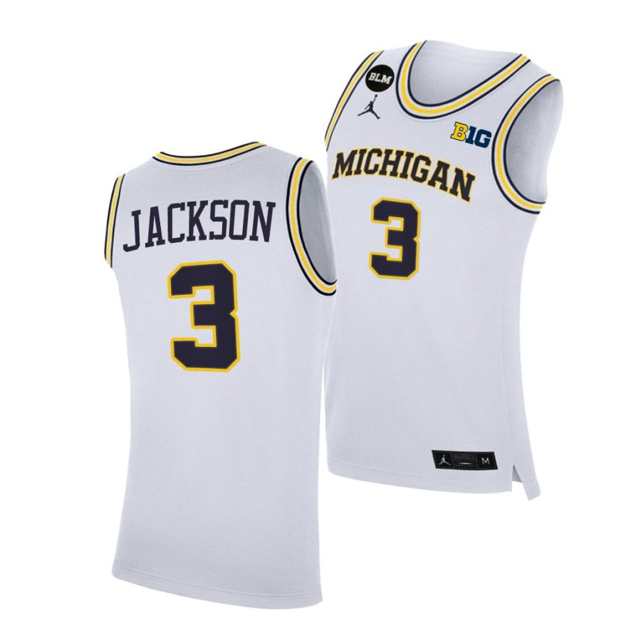 michigan wolverines zeb jackson 2021 big ten regular season champions blm white jersey