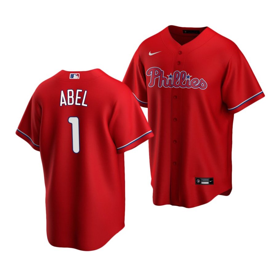 mick abel phillies 2020 mlb draft replica alternate red jersey