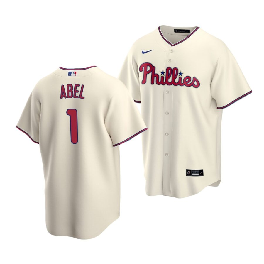 mick abel phillies 2020 mlb draft replica cream cream jersey