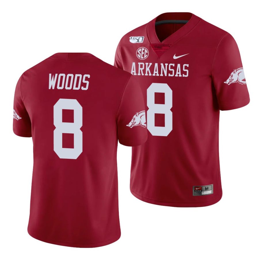 mike woods cardinal college football arkansas razorbacks jersey