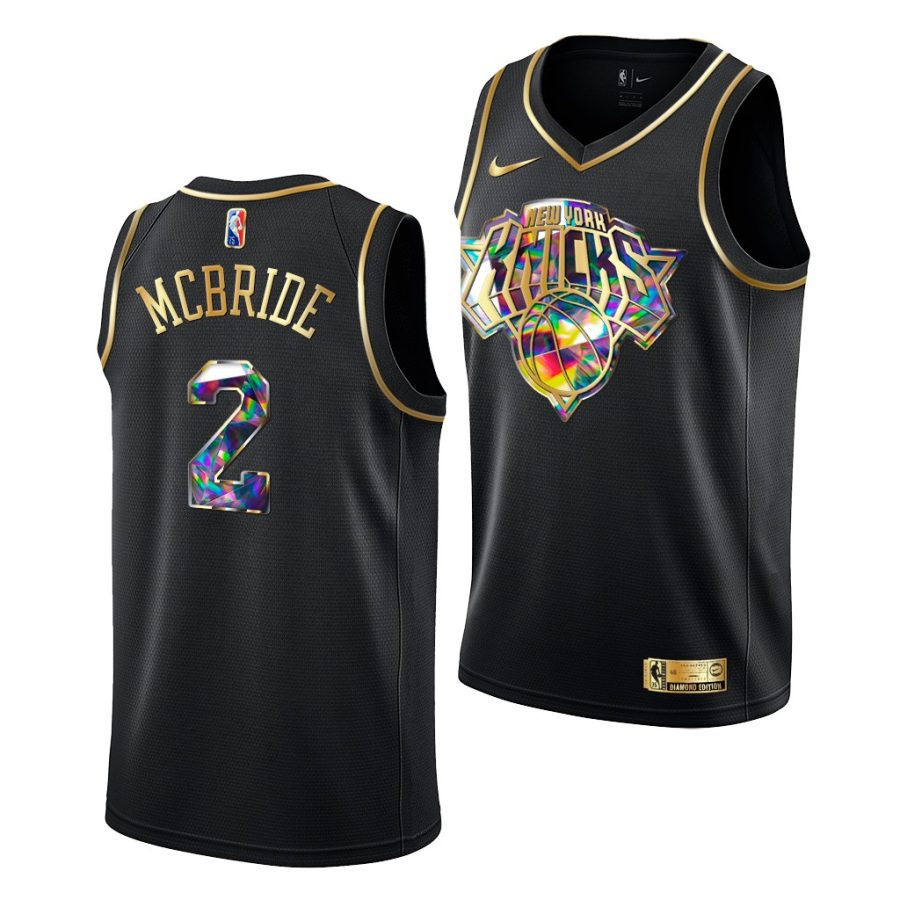 miles mcbride knicks diamond logo black golden edition 2021 22 jersey