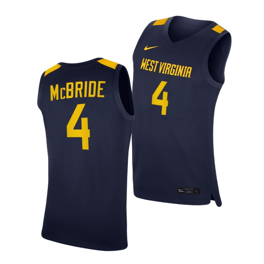 miles mcbride west virginia mountaineers navy replica 2020 21 college basketball jersey