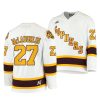 minnesota golden gophers blake mclaughlin 2020 21 100th season white college hockey jersey