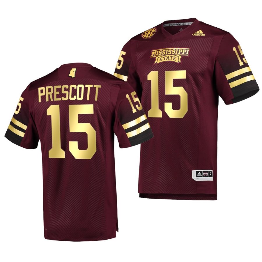 mississippi state bulldogs dak prescott maroon special game premier football jersey