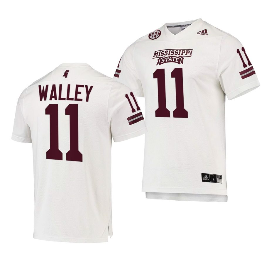 mississippi state bulldogs jaden walley white college football replica jersey