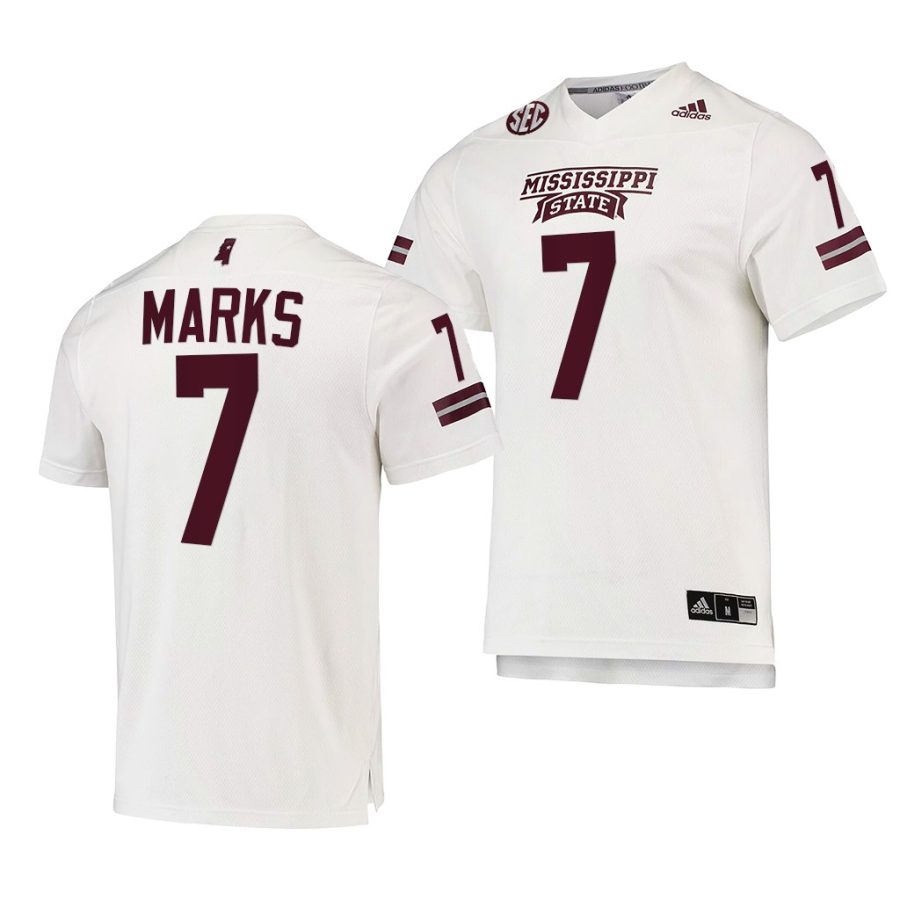 mississippi state bulldogs jo'quavious marks white college football replica jersey