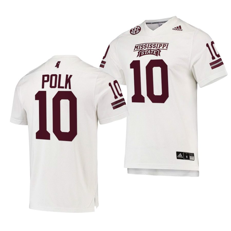 mississippi state bulldogs makai polk white college football replica jersey