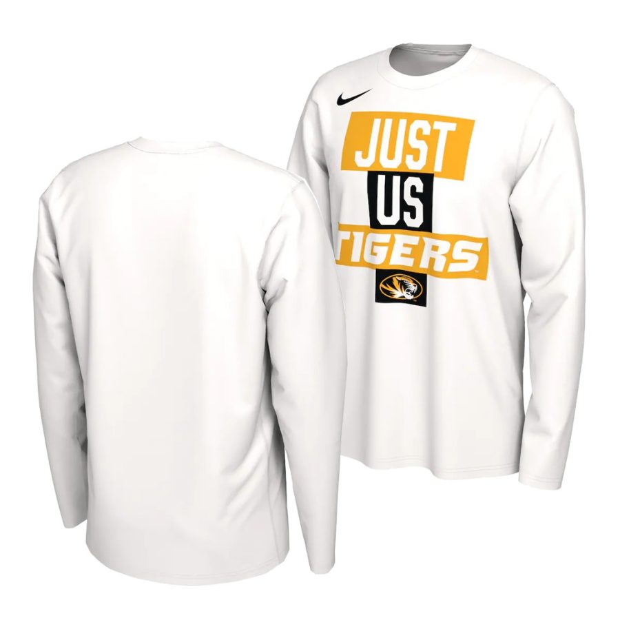 missouri tigers white just us bench long sleeve men t shirt