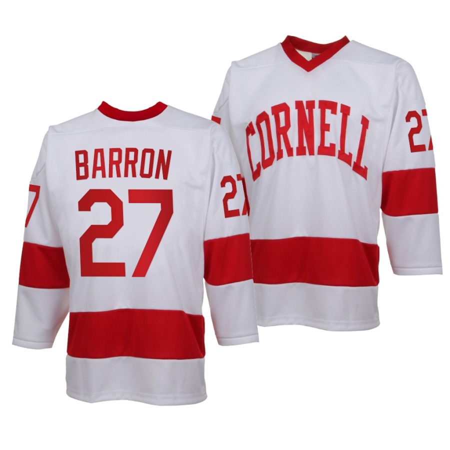 morgan barron ncaa college hockey white replica jersey