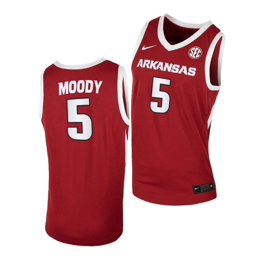 moses moody cardinal away arkansas razorbacks jersey