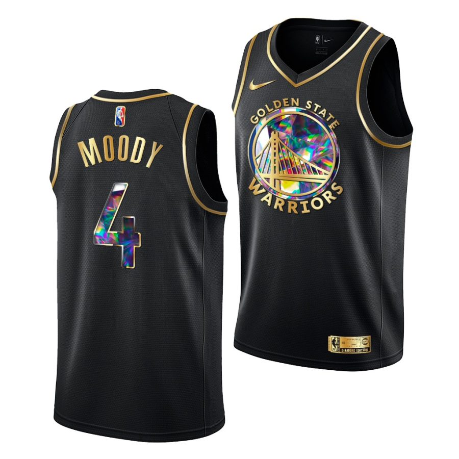 moses moody warriors nba 75th season black diamond logo 2021 22 jersey