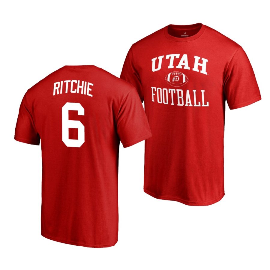 nate ritchie red college football name & number jersey