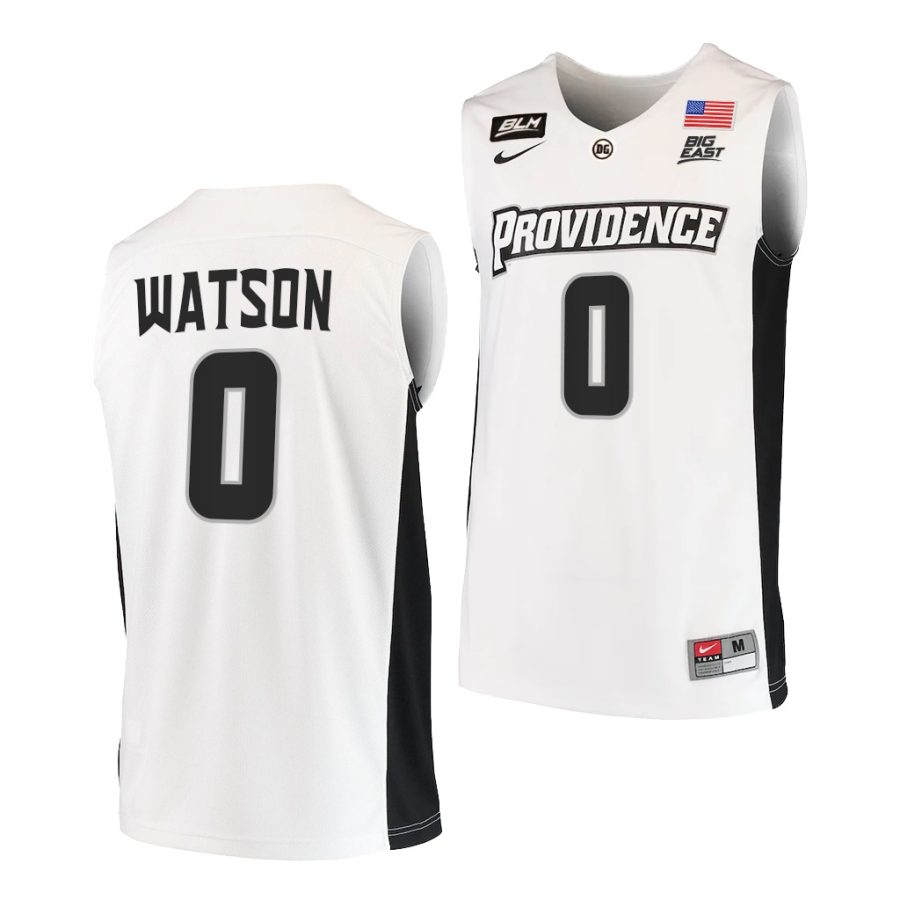 nate watson white college basketball 2021 22blm jersey