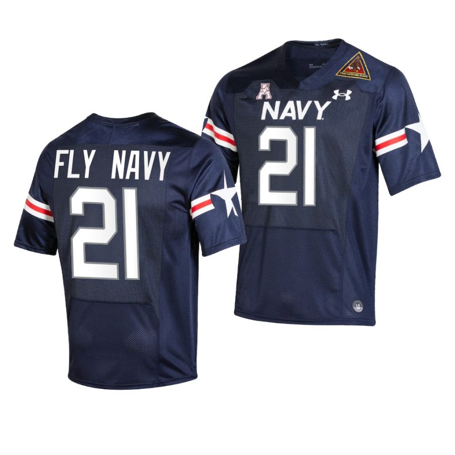 navy midshipmen 2021 22 navy fly navy youth jersey 0