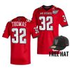 nc state wolfpack drake thomas red 2021 holiday bowl free hat jersey