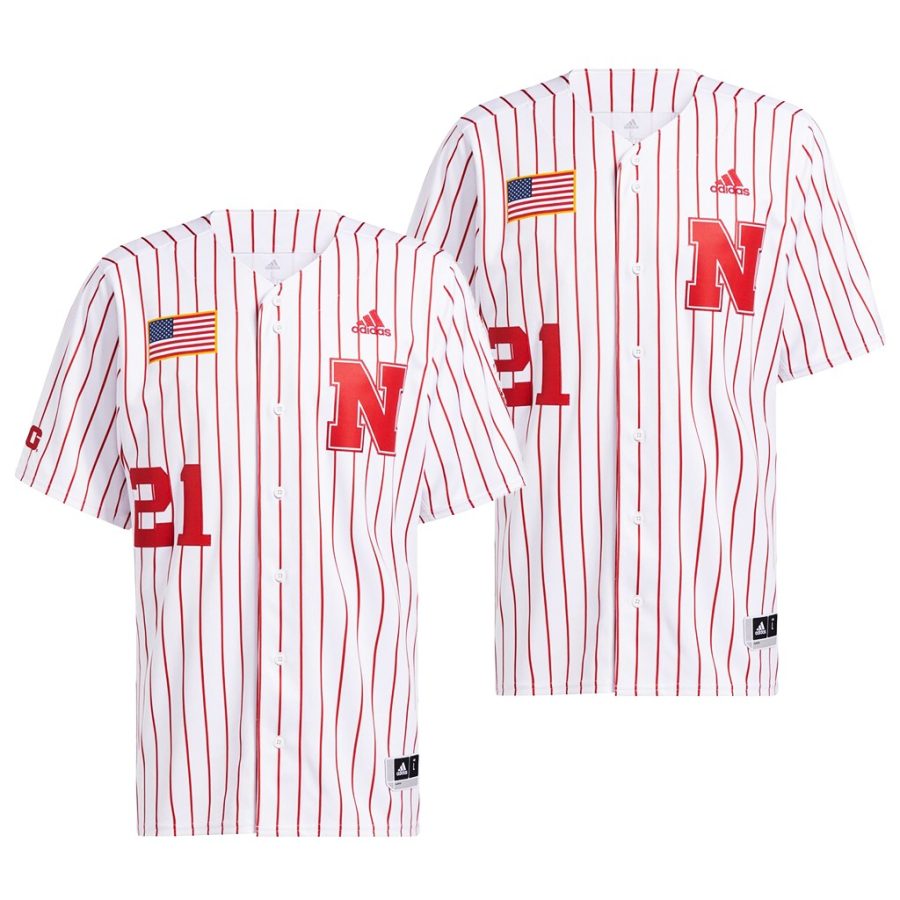 nebraska huskers white college baseball replica jersey