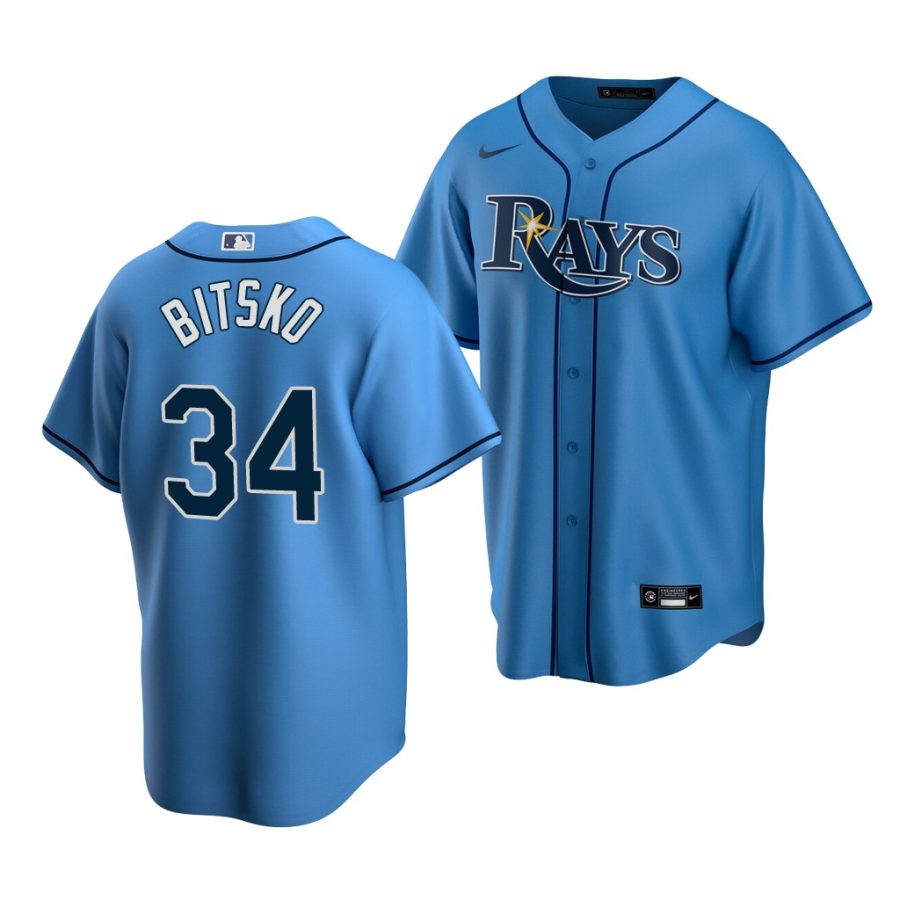 nick bitsko rays 2020 mlb draft replica alternate light blue jersey