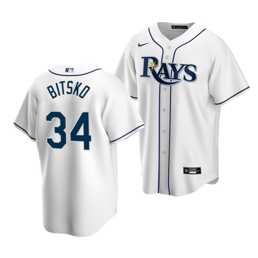 nick bitsko rays 2020 mlb draft replica home white jersey