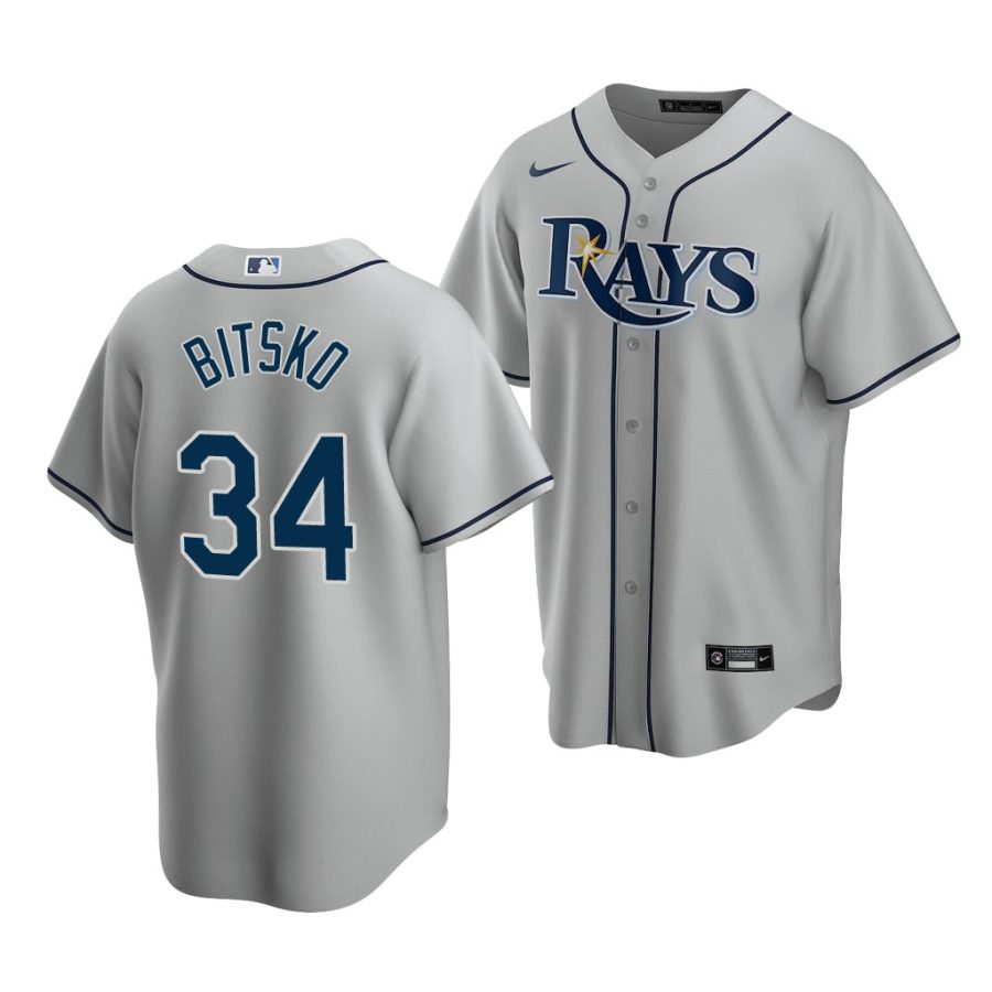 nick bitsko rays 2020 mlb draft replica road road jersey